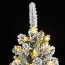 kunstigt juletræ med 300 LED'er og sne 180 cm