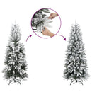 kunstigt juletræ med 300 LED'er og sne 210 cm