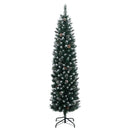 kunstigt smalt juletræ 150 LED'er hængslet 150 cm