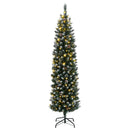 kunstigt smalt juletræ 150 LED'er hængslet 150 cm