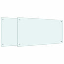 stænkplader 2 stk. 80x40 cm hærdet glas hvid