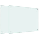stænkplader 2 stk. 80x60 cm hærdet glas hvid