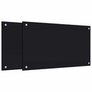 stænkplader 2 stk. 70x40 cm hærdet glas sort