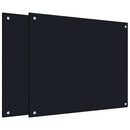 stænkplader 2 stk. 70x60 cm hærdet glas sort