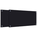 stænkplader 2 stk. 80x40 cm hærdet glas sort