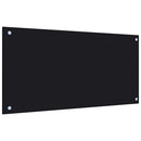 stænkplader 2 stk. 80x40 cm hærdet glas sort