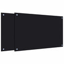 stænkplader 2 stk. 80x50 cm hærdet glas sort