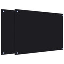 stænkplader 2 stk. 80x60 cm hærdet glas sort