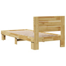 Sengeramme med hovedgærde uden madras 75x190 cm Massivt træ Eg