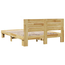 Sengeramme med hovedgærde uden madras 135x190 cm Massivt træ Eg