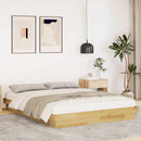 Sengeramme uden madras 150x200 cm Massivt træ Eg