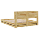 Sengeramme med hovedgærde uden madras 150x200 cm Massivt træ Eg