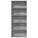 bogreol 80x30x189 cm konstrueret træ betongrå