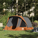 4-personers campingtelt vandtæt grå og orange