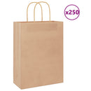 papirposer 250 stk. med håndtag 26x12x35 cm brun