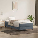 kontinentalseng uden madras 100x210 cm fløjl mørkegrå