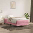 kontinentalseng uden madras 100x210 cm fløjl lyserød