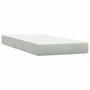 kontinentalseng med madras lysegrå 80x210 cm fløjl
