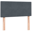 kontinentalseng med madras mørkegrå 80x210 cm fløjl