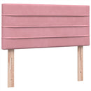 kontinentalseng med madras lyserød 90x210 cm fløjl