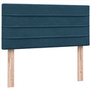 kontinentalseng med madras mørkeblå 80x220 cm fløjl