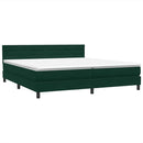 kontinentalseng med madras 180x220 cm fløjl mørkegrøn