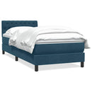 kontinentalseng med madras mørkeblå 80x210 cm fløjl