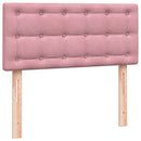 kontinentalseng med madras lyserød 90x210 cm fløjl