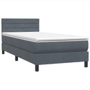 kontinentalseng med madras og LED-lys mørkegrå 80x210 cm fløjl