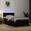 kontinentalseng med madras og LED-lys 90x210 cm fløjl sort
