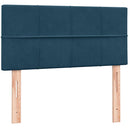 kontinentalseng med madras mørkeblå 80x210 cm fløjl