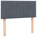 kontinentalseng med madras mørkegrå 80x210 cm fløjl