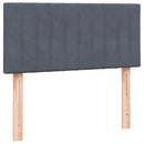 kontinentalseng med madras mørkegrå 80x220 cm fløjl