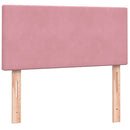 kontinentalseng med madras lyserød 80x220 cm fløjl