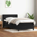kontinentalseng med madras 90x210 cm fløjl sort