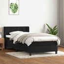 kontinentalseng med madras 90x210 cm fløjl sort