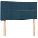 kontinentalseng med madras mørkeblå 80x220 cm fløjl