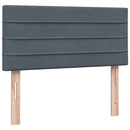 kontinentalseng med madras mørkegrå 80x210 cm fløjl