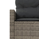 havesofa med hynder halvrund polyrattan grå