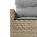 havesofa med hynder halvrund polyrattan beige