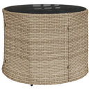 havesofa med bord og hynder halvrund polyrattan beige
