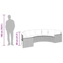 havesofa med bord og hynder halvrund polyrattan beige