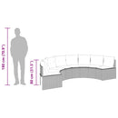 havesofa med hynder halvrund polyrattan sort