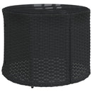 havesofa med bord og hynder halvrund polyrattan sort