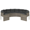 havesofa med hynder rund polyrattan grå