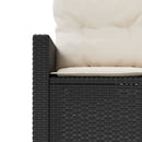 havesofa med bord og hynder rund polyrattan sort