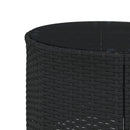 havesofa med bord og hynder rund polyrattan sort