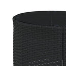 havesofa med bord og hynder rund polyrattan sort