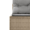 havesofa med bord og hynder rund polyrattan beige