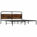 sengeramme uden madras 180x200 cm metal røget egetræsfarve